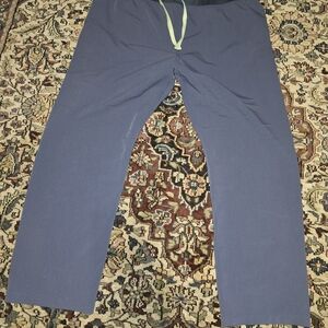 Figs Women's Joggers in Blue with Lime Drawstring